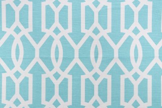 Thibaut Downing Gate F916046 Printed Linen Blend Drapery Fabric in Turquoise