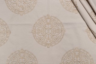 Thibaut Halie W736102 Embroidered Drapery Fabric in Neutral