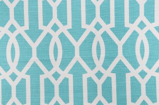 Thibaut Downing Gate F916046 Printed Linen Blend Drapery Fabric in Turquoise