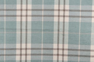 Thibaut Percival Plaid W80082 Woven Chenille Upholstery Fabric in Aqua
