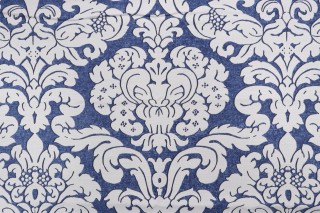 Thibaut Trelawny F914221 Printed Linen Blend Drapery Fabric in Navy