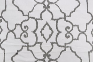 Thibaut Ogden F714213 Embroidered Cotton Drapery Fabric in Dark Grey