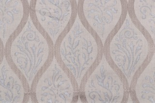 Thibaut Francis AW2564 Printed & Embroidered Drapery Fabric in Flax