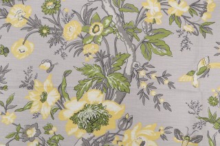 Thibaut Nemour F936128 Printed Linen Blend Drapery Fabric in Grey