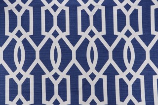 Thibaut Downing Gate F916047 Printed Linen Blend Drapery Fabric in Navy