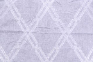 Thibaut Fusion Trellis W736150 Semi-Sheer Embroidered Linen Drapery Fabric in White