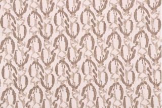 Lacefield Reed-Chatham White Printed Cotton Blend Drapery Fabric in Jute