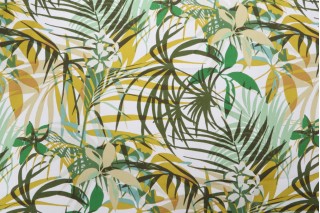Stof France Poerani Printed Cotton Drapery Fabric in Vert