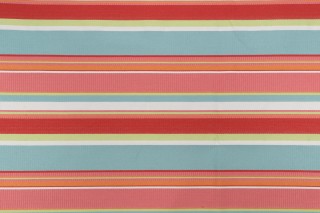 1 Yard Thibaut Brighton Stripe W77997 Woven Upholstery Fabric in Aqua and Pink