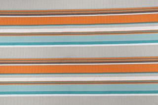 Thibaut Brighton Stripe W77998 Woven Upholstery Fabric in Aqua and Tangerine