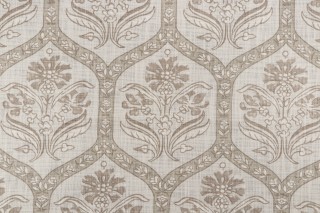 Thibaut Caton F94127 Printed Cotton Muslin Drapery Fabric in Beige