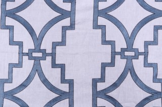 Thibaut Songyue W736144 Embroidered Drapery Fabric in Blue