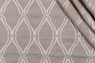 Thibaut Frankfurt W74107 Embroidered Linen Drapery Fabric in Natural Linen
