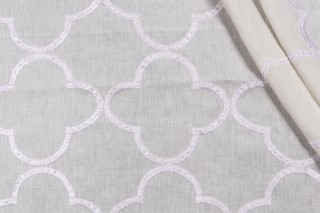 Thibaut Mara W716001 Embroidered Drapery Fabric in White
