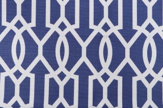 Thibaut Downing Gate F916047 Printed Linen Blend Drapery Fabric in Navy