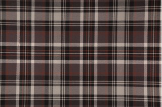 Covington Tartan Plaid Woven Cotton Decorator Fabric in Jet Black 93