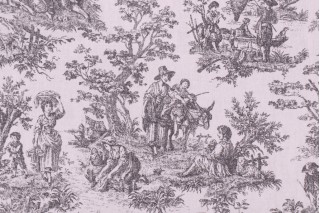 Waverly Rustic Life Printed Cotton Drapery Fabric in Noir