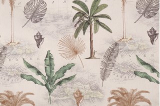 Stof Fabrics Domingo Printed Cotton Drapery Fabric in Blanc