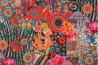 Stof Fabrics Zoya Printed Cotton Drapery Fabric in Multicolore