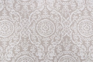 Thibaut Sansome F94155 Printed Linen Blend Drapery Fabric in White on Natural