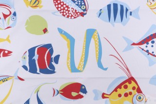 Thibaut Cozumel F916040 Printed Cotton Drapery Fabric in Red, White and Blue