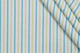 Thibaut Resort Ticking W716036 Woven Decorator Fabric in Turquoise and Green