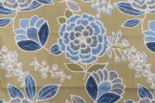 Thibaut Sulu F913011 Printed Linen Drapery Fabric in Green