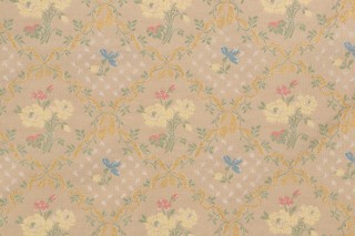 Scalamandre Barino Trellis Tapestry Upholstery Fabric in Light Gold
