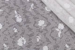Fonthill Madras Sheer Lace Drapery Fabric in Cream for Scalamandre
