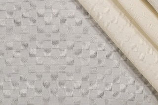 Scalamandre Scatella Squares Sheer Drapery Fabric in Cream