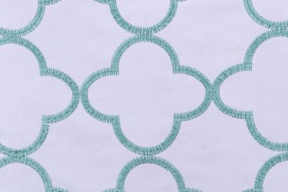 Thibaut Mara W716004 Embroidered Drapery Fabric in Turquoise