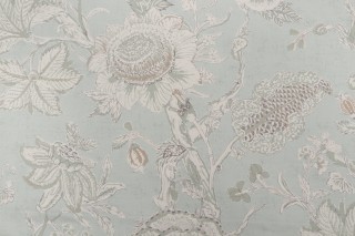 Thibaut Rittenhouse F94149 Printed Cotton Blend Drapery Fabric in Sea Glass