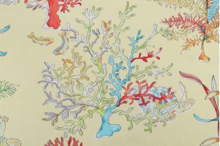 Hamilton Neptune Printed Cotton Drapery Fabric in Lemon