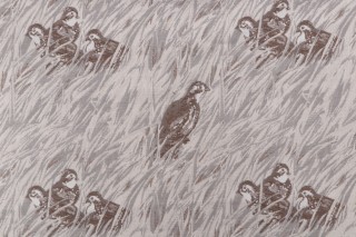 Quail Valley Tapestry Upholstery Fabric in Grey