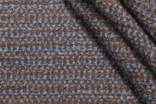 Scalamandre Litchfield Woven Chenille Upholstery Fabric in Cobalt/Chocolate
