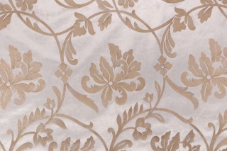 Kat Burki Notte Hand-Printed Velvet Decorator Fabric in Cream for Scalamandre