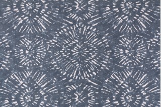 Premier Prints Borneo Printed Polyester Outdoor Fabric in Slate Blue
