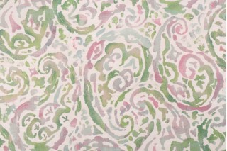 PK Lifestyles Paisley Petals Printed Cotton Drapery Fabric in Honeydew