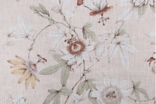 Kaufmann Country Cottage Printed Linen Blend Drapery Fabric in Blush