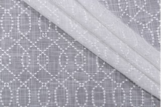 Kaufmann Ultimate Sheer Embroidered Drapery Fabric in Snow