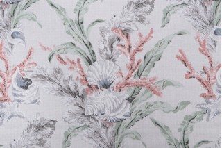 Kaufmann Tarramar Printed Cotton Twill Drapery Fabric in Coral