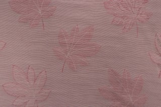 Grey Watkins Falling Leaves Sheer Silk Drapery Fabric in Red for Scalamandre