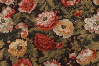 Titley & Marr Winchest Floral Printed Drapery Fabric in Cocoa for Scalamandre