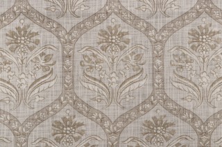 Thibaut Caton F94127 Printed Cotton Muslin Drapery Fabric in Beige