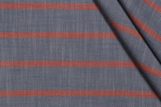 Stripe Woven Upholstery Fabric in Terracotta 
