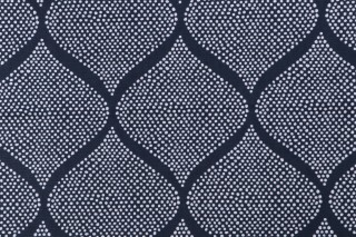 Robert Allen Mocambo Printed Cotton Drapery Fabric in Indigo