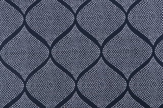 Robert Allen Mocambo Printed Cotton Drapery Fabric in Indigo