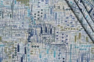 PK Lifestyles Handmade Embroidered Drapery Fabric in Azure 