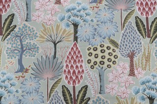 Hamilton Prescott Printed Cotton Drapery Fabric in Nile 