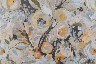 Hamilton Covent Garden Printed Linen Blend Drapery Fabric in Natural 